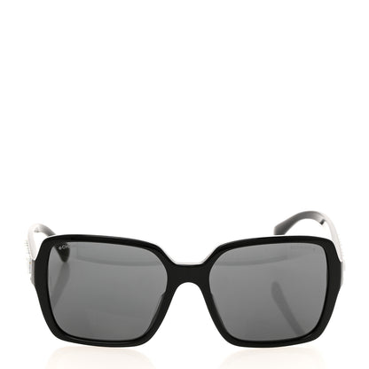 Chanel Acetate Polarized Square Sunglasses 5408-A Black 2 of 8
