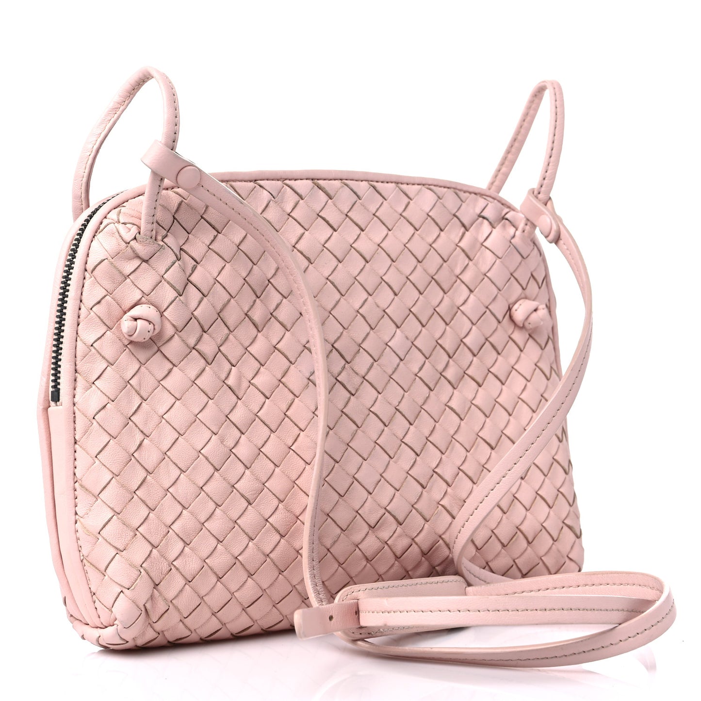 Nappa Intrecciato Nodini Crossbody Messenger Flamingo