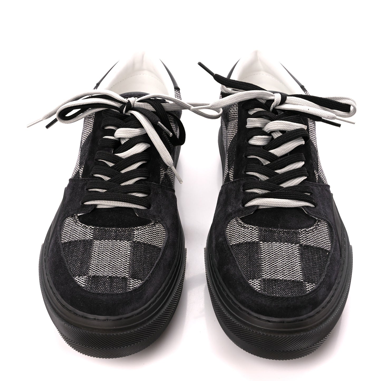Damier Distorted Mens LV Ollie Sneakers 10.5 Black