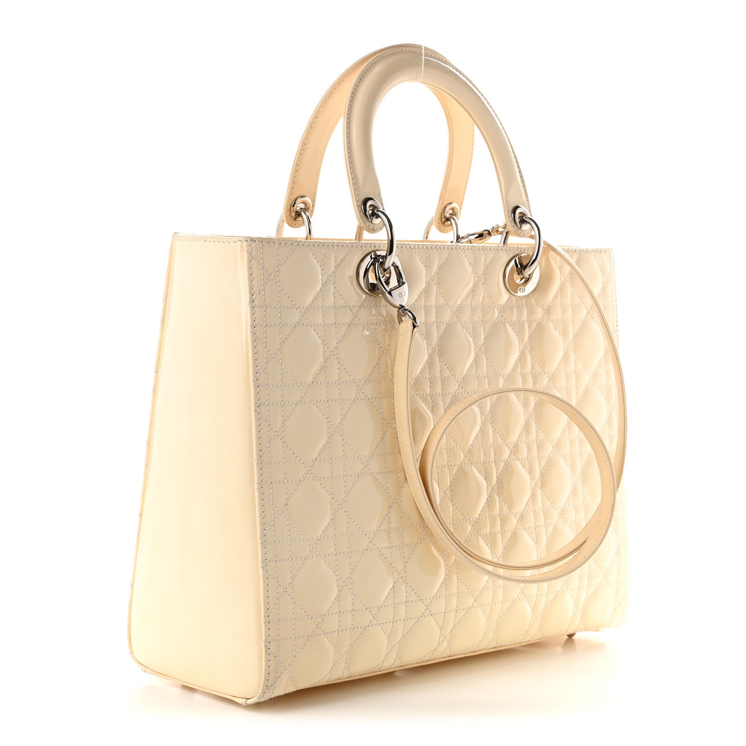 Christian Dior Patent Cannage Large Lady Dior White 3 of 11