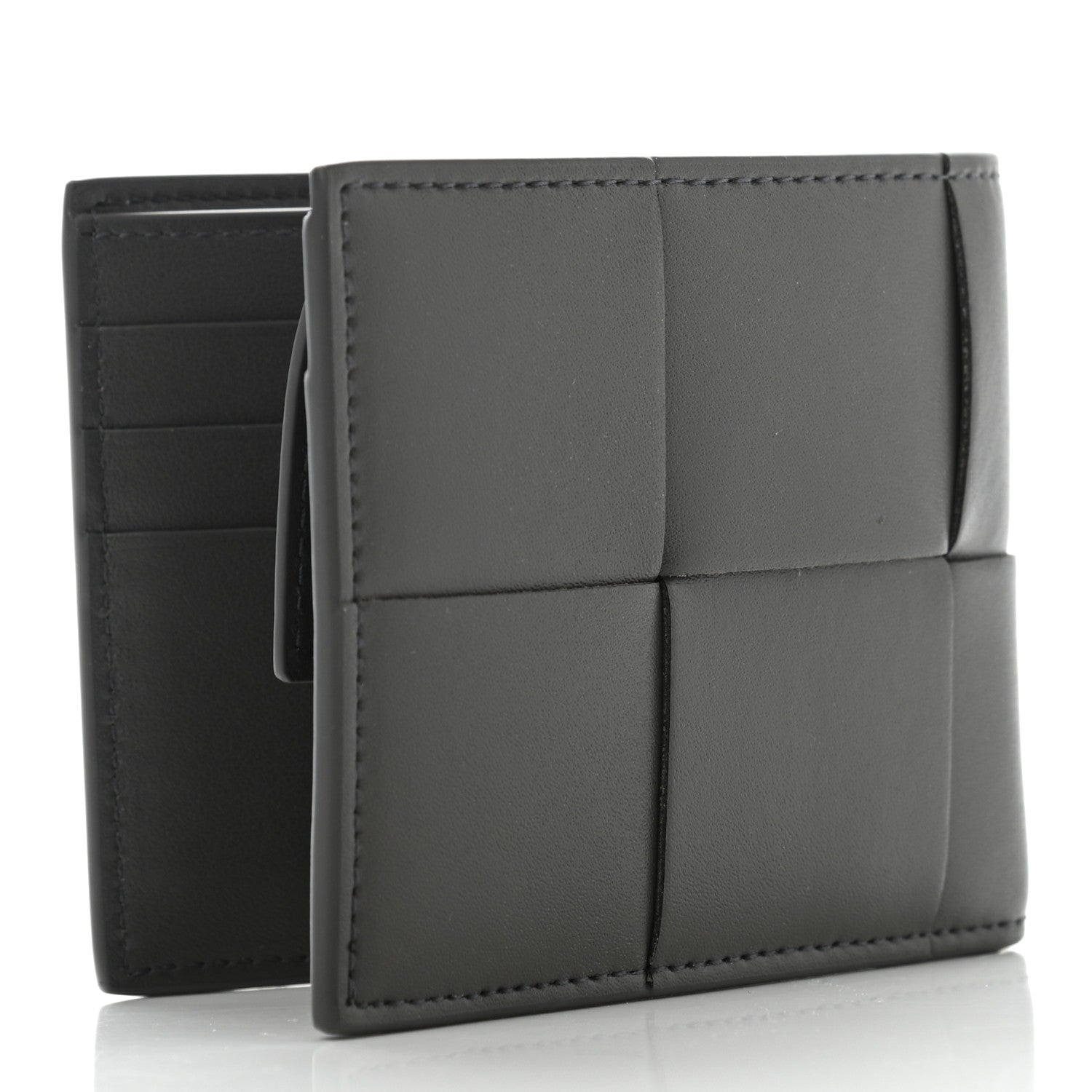 Bottega Veneta Calfskin Intrecciato Bi-Fold Wallet Light Graphite 3 of 6