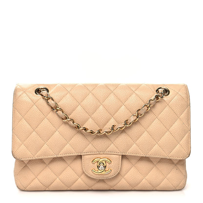 Chanel Caviar Quilted Medium Double Flap Beige 1 of 16