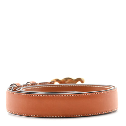 Celine Box Calfskin Small 18mm Triomphe Belt 80 32 Tan 2 of 6