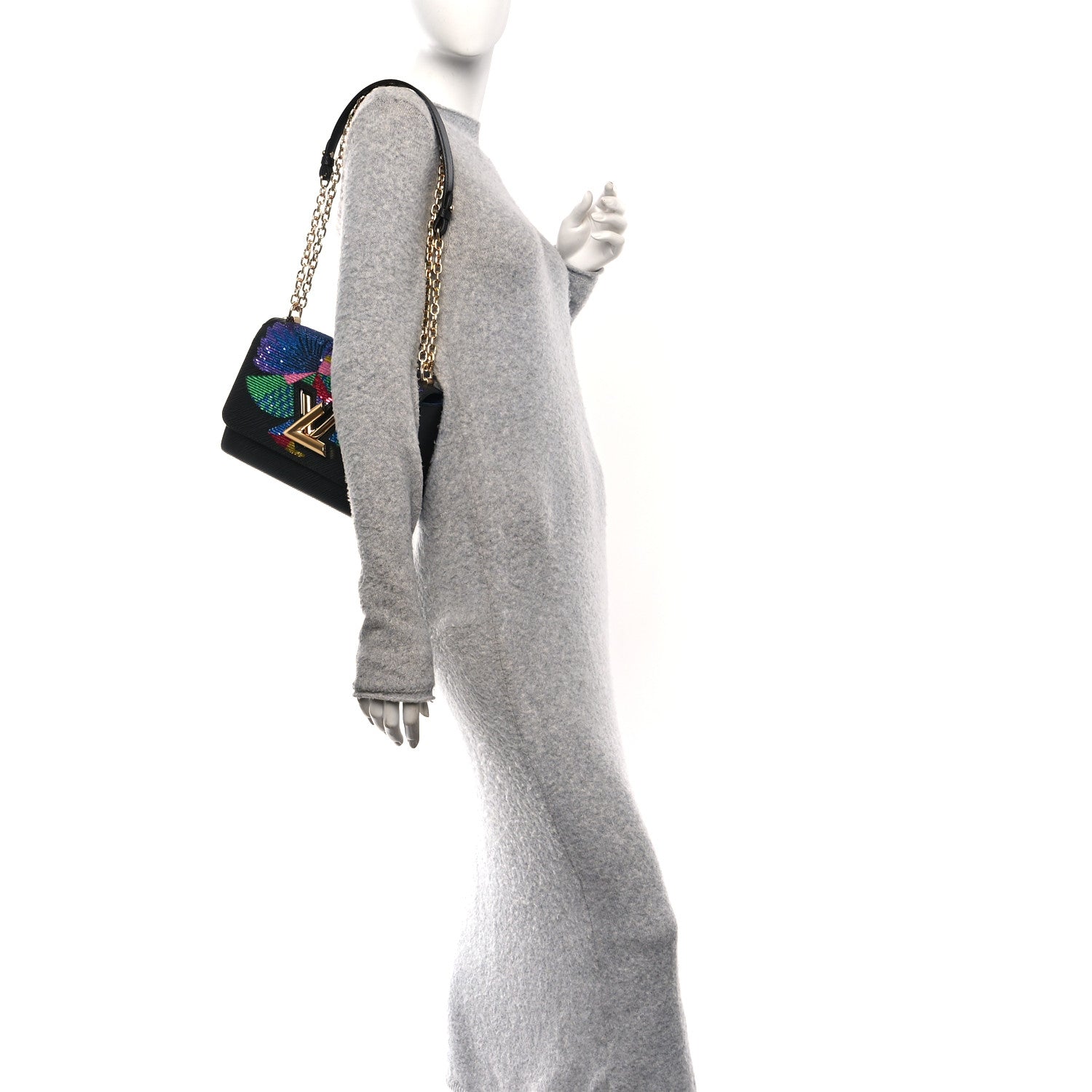 Louis Vuitton Epi Sequin Bird Twist Shoulder Bag MM Black 2 of 10