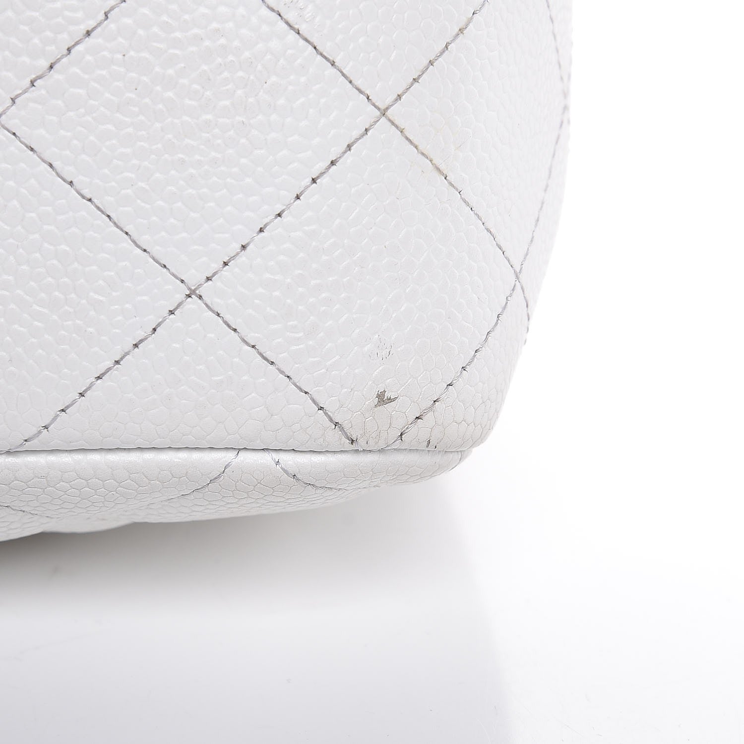 Chanel Caviar Quilted Jumbo Single Flap White 29 of 32