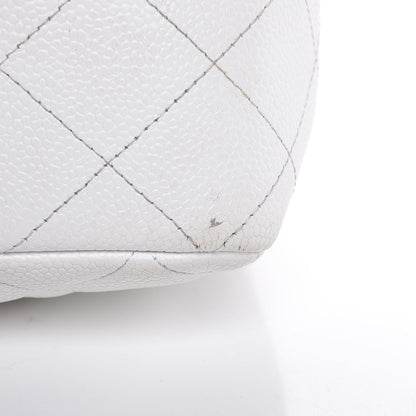 Chanel Caviar Quilted Jumbo Single Flap White 29 of 32