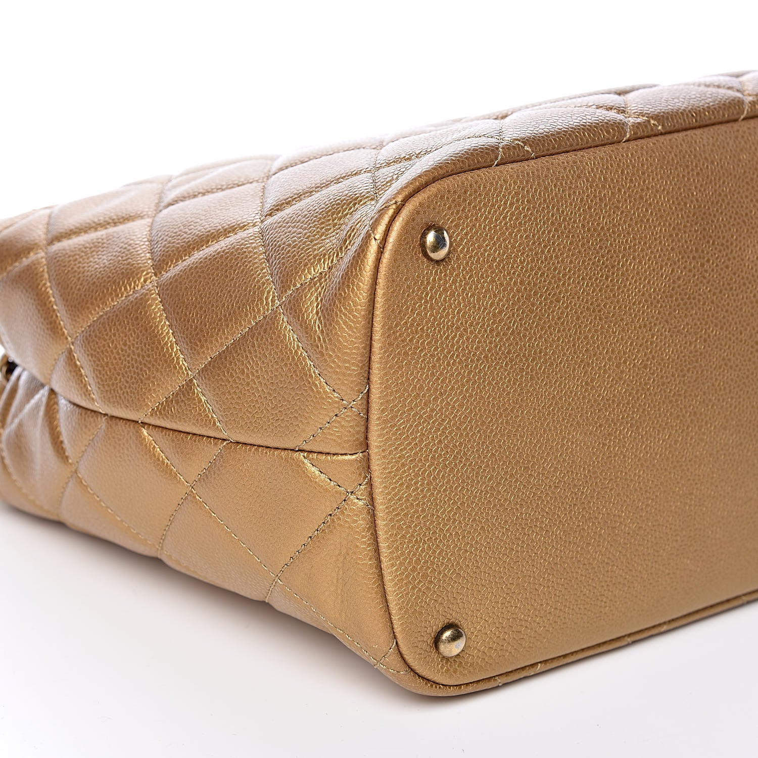 Chanel Metallic Caviar Quilted CC Timeless Tote Dark Gold 9 of 11