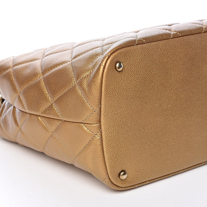 Chanel Metallic Caviar Quilted CC Timeless Tote Dark Gold 9 of 11