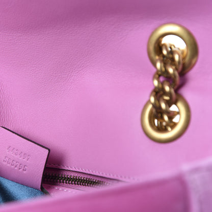 Gucci Velvet Matelasse Marquise Crystals Embroidered Small GG Marmont Shoulder Bag Malva 9 of 10