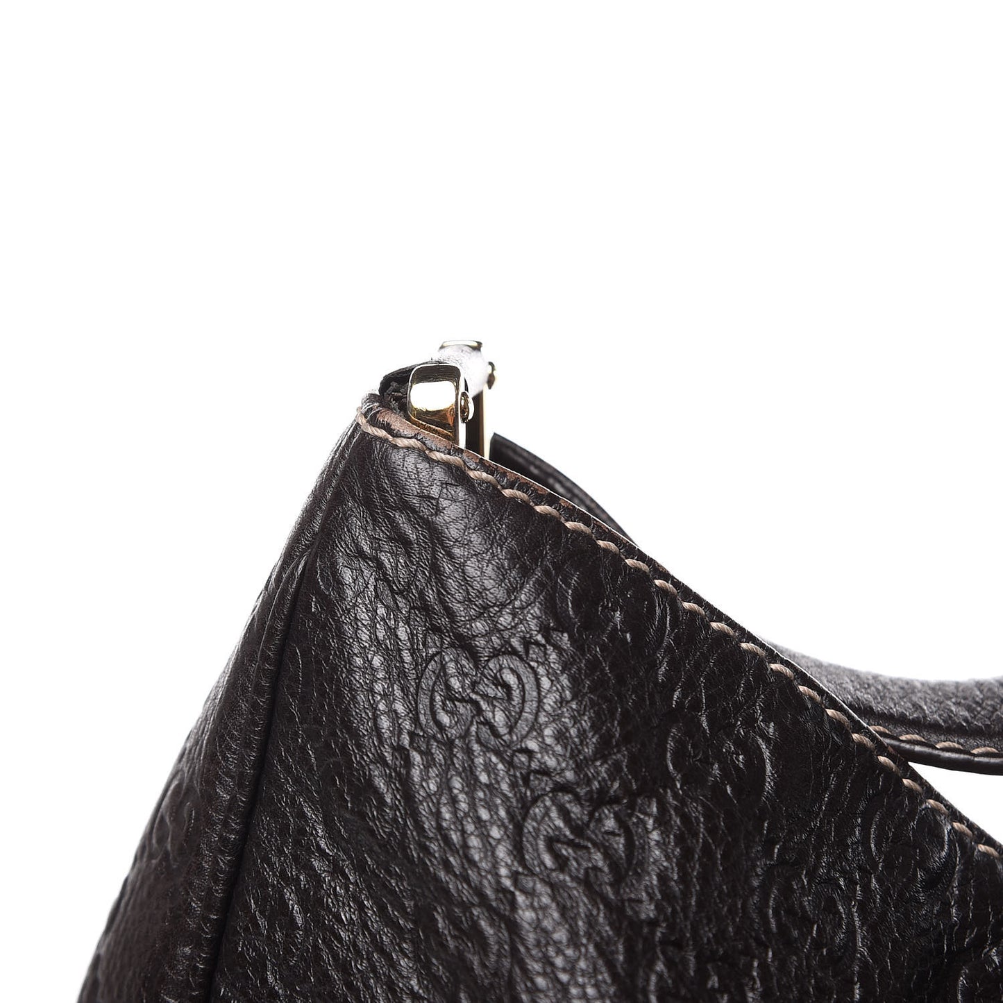 Guccissima Large New Ladies Web Hobo Dark Brown