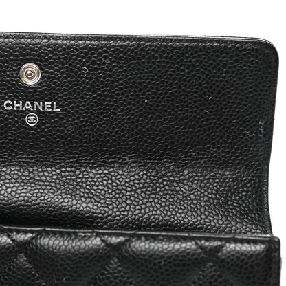 Chanel Caviar Quilted Large Gusset Flap Wallet Black 11 of 12