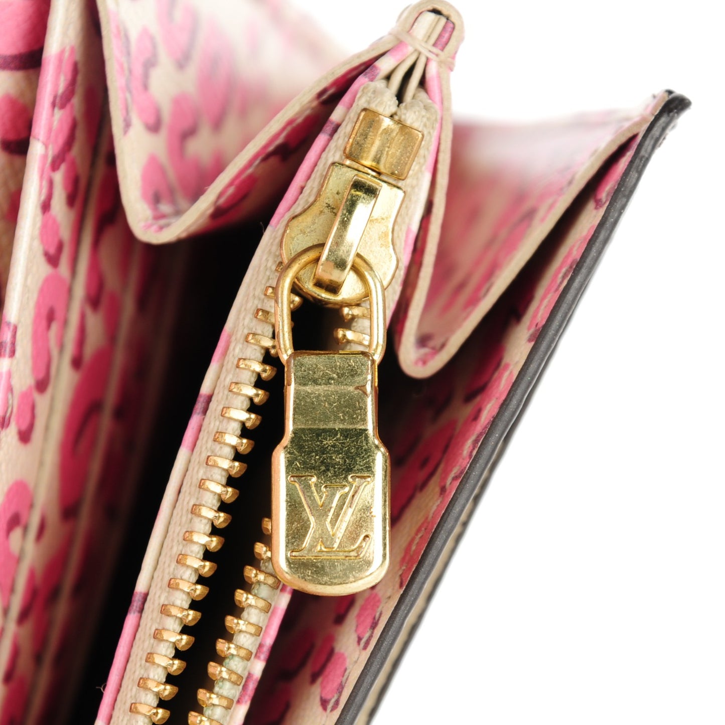 Monogram Leopard Sarah Wallet Blanc Corail