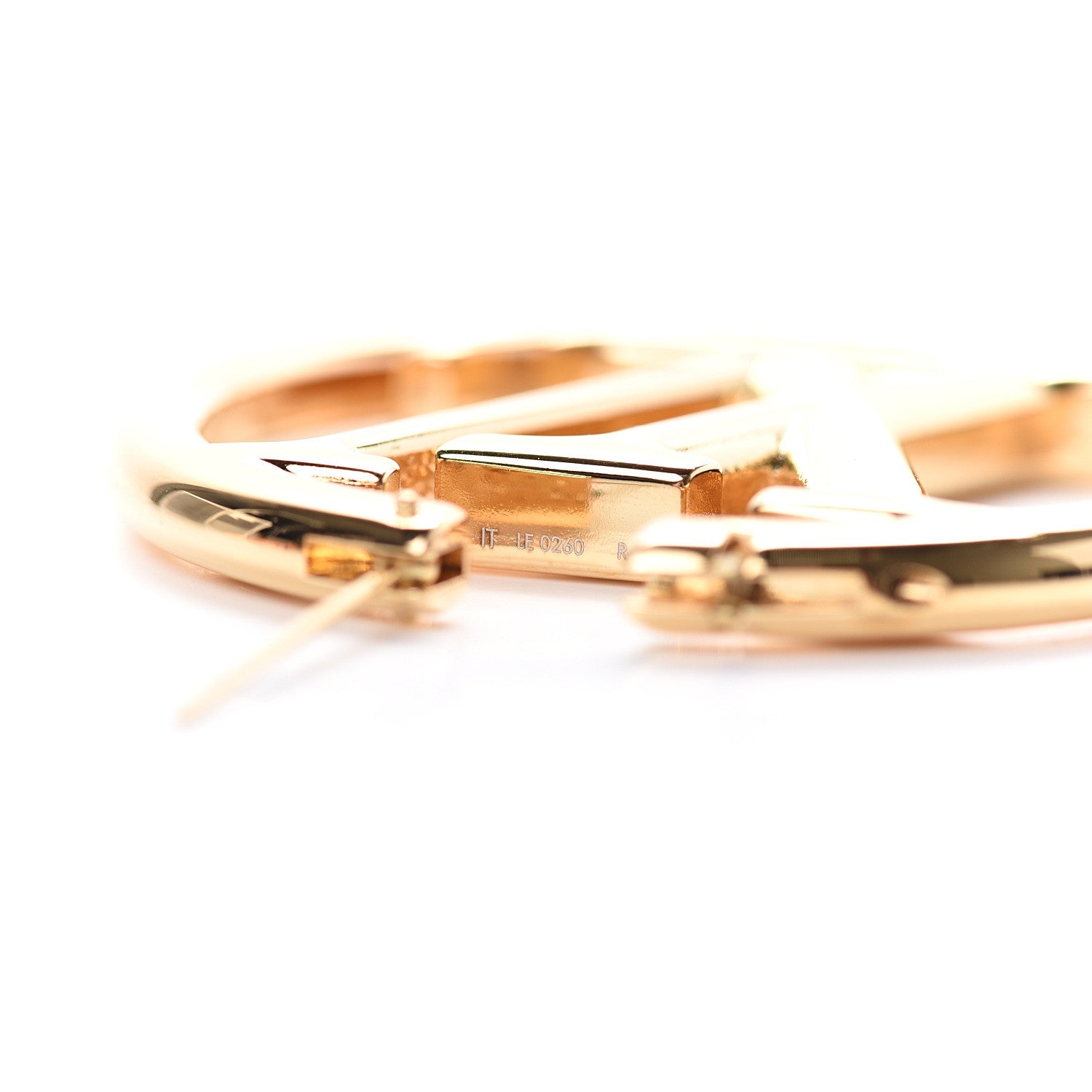 Louis Vuitton Metal Louise Hoop Earrings Gold 4 of 5