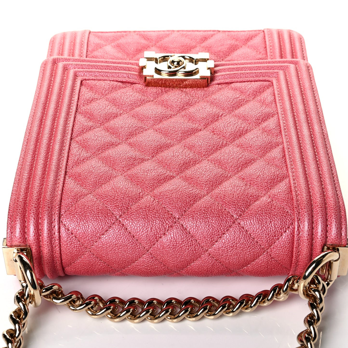 Caviar Quilted North South Boy Flap Pink