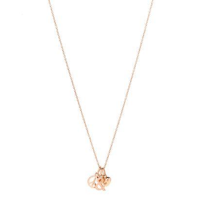 Tiffany 18K Rose Gold Peace Love Ampersand Pendant Necklace 1 of 6