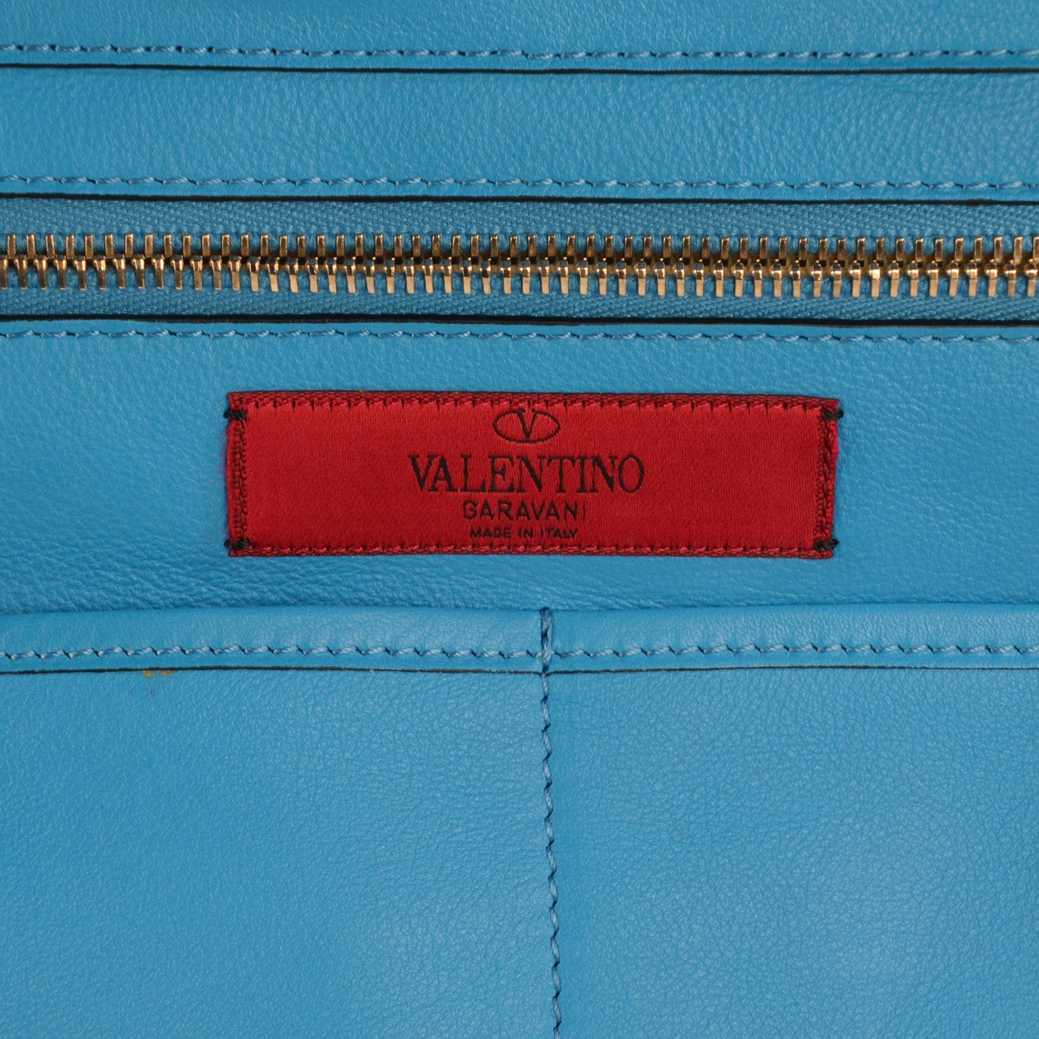 Valentino Garavani Vitello Medium Rockstud Tote Blue Fluo 6 of 8
