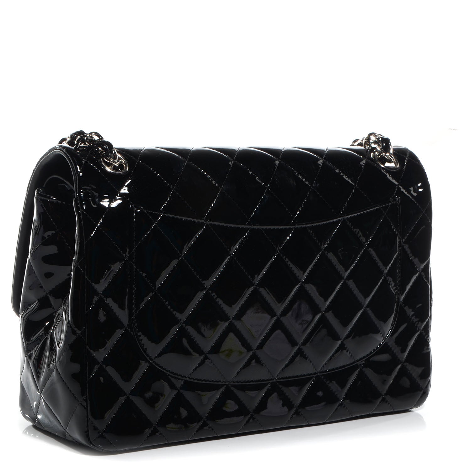 Chanel Patent Quilted Jumbo Double Flap Black 3 of 9