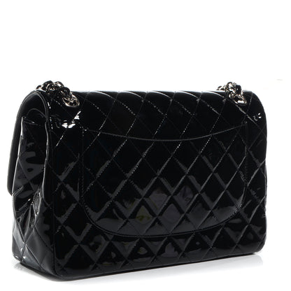 Chanel Patent Quilted Jumbo Double Flap Black 3 of 9