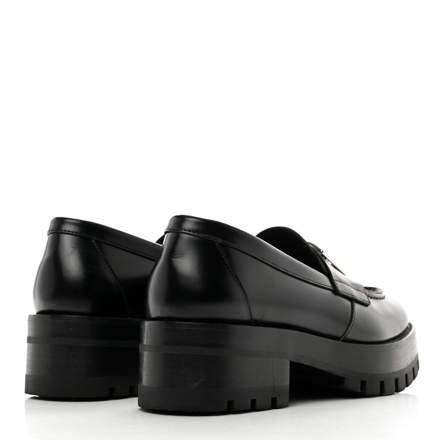Chanel Calfskin Metal CC Loafers 36.5 Black 4 of 8