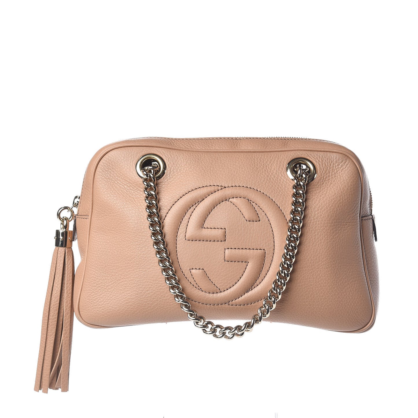 Pebbled Calfskin Small Soho Bowler Camelia