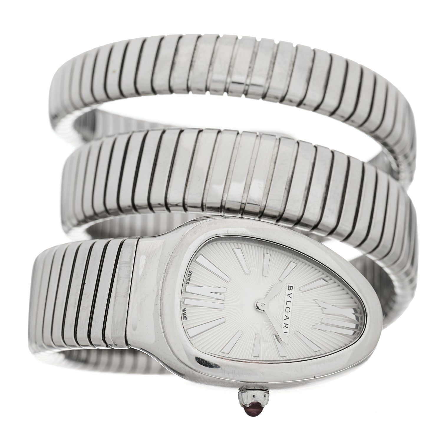 Bulgari Stainless Steel 35mm Serpenti Tubogas Double Spiral Quartz Watch 2 of 4