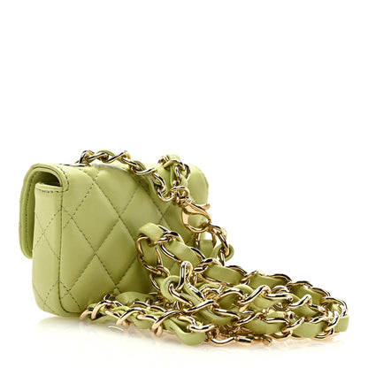 Chanel Lambskin Quilted Mini Chain Belt Bag Light Green 2 of 10