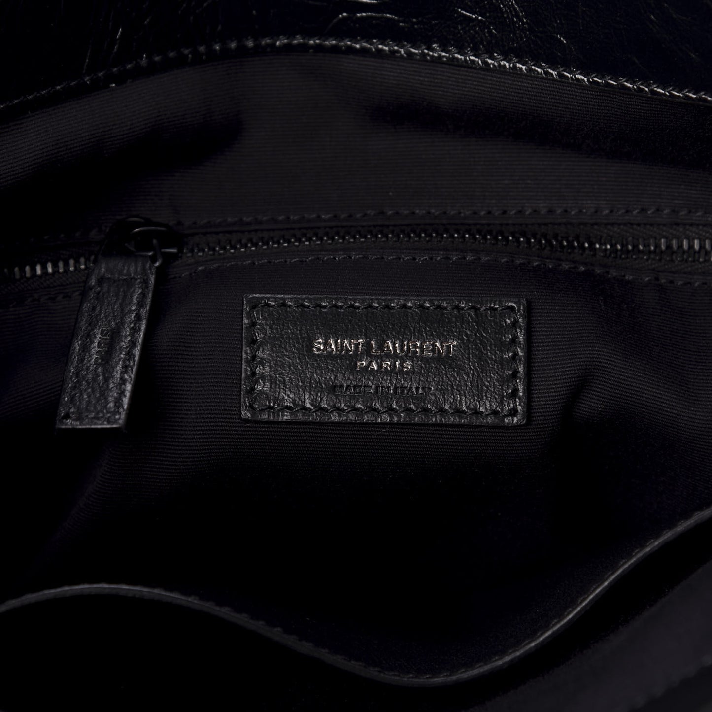 Crinkled Calfskin Matelasse Monogram Large Niki Shopper Tote Black