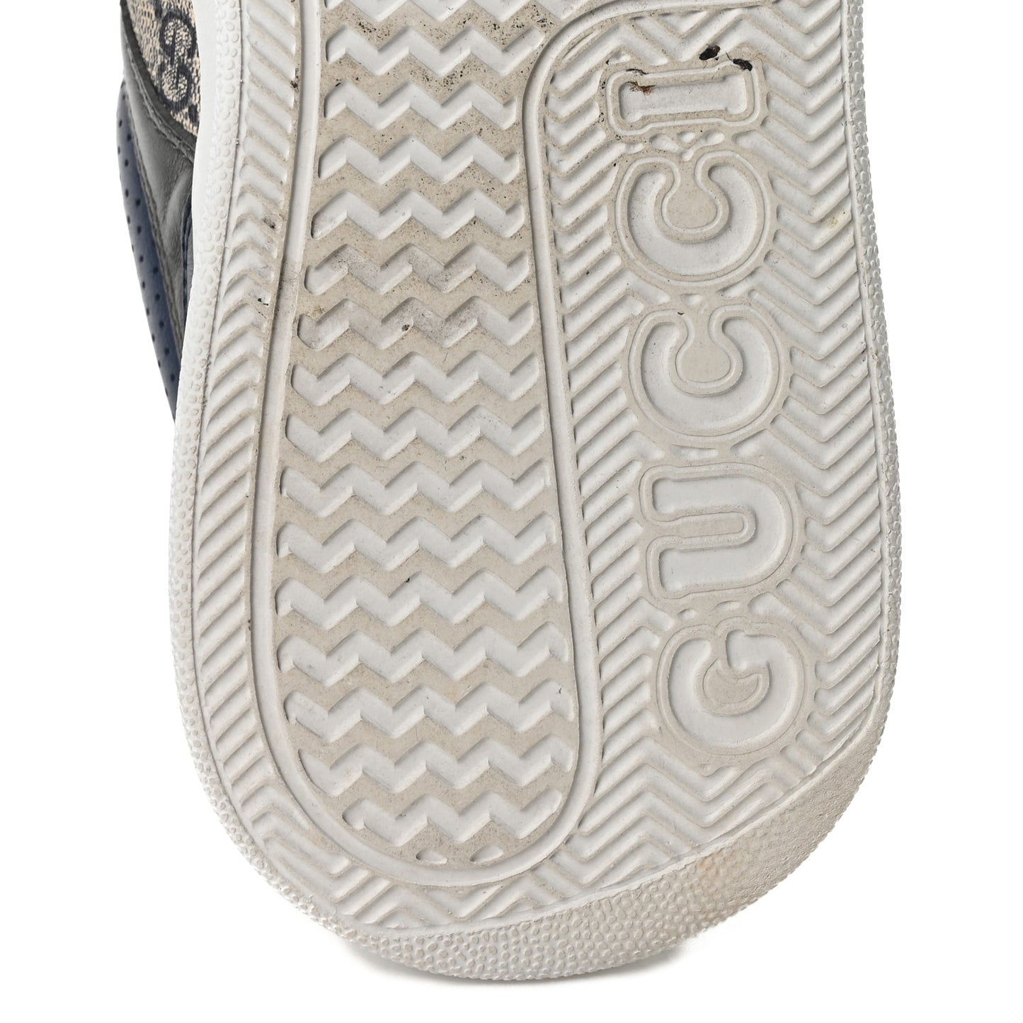 GG Supreme Calfskin Monogram Mens Interlocking G 55mm Sneakers 9 Beige Blue Black