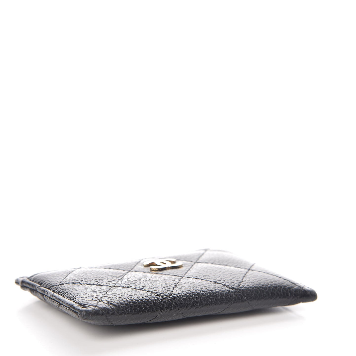 Caviar Quilted Card Holder Black