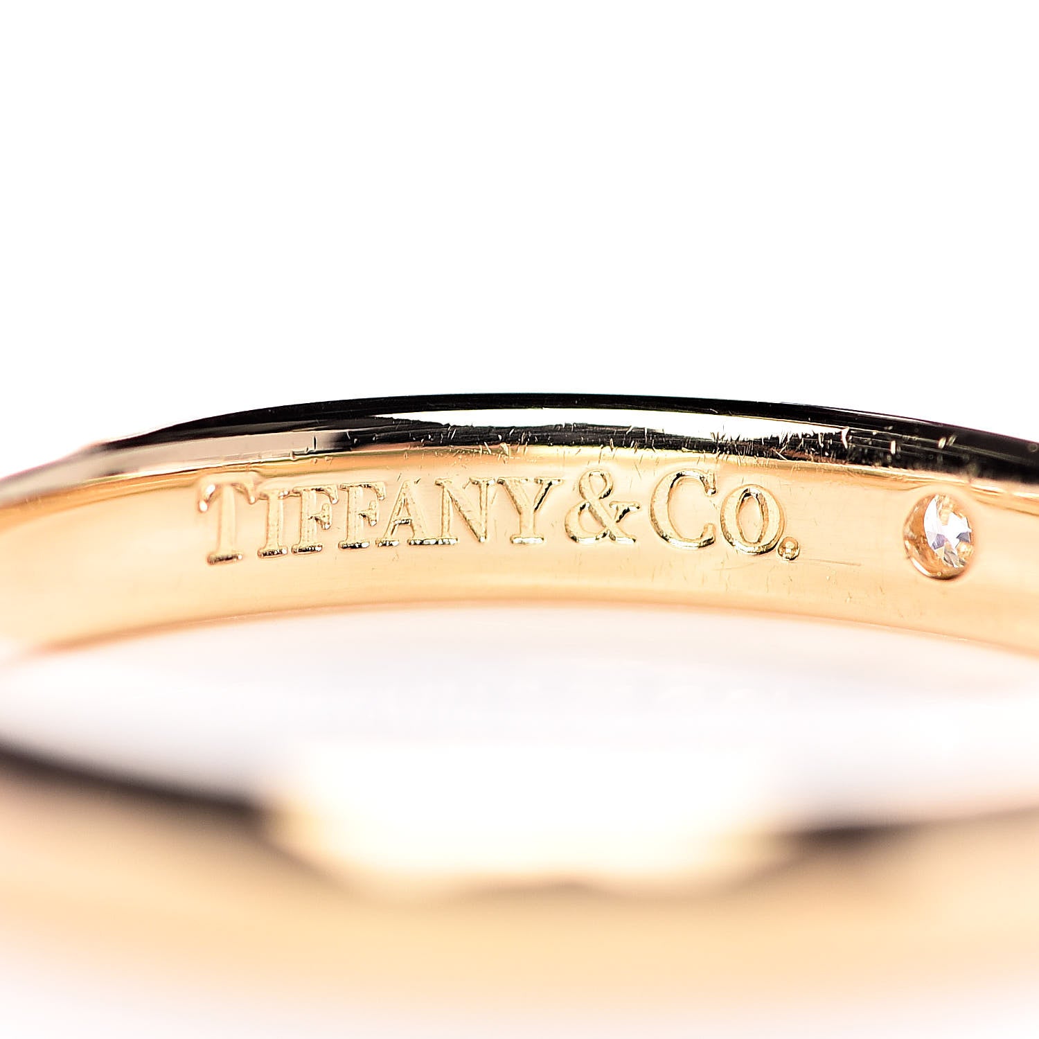 Tiffany 18K Yellow Gold Diamond Elsa Peretti Band Ring 52 6 4 of 5