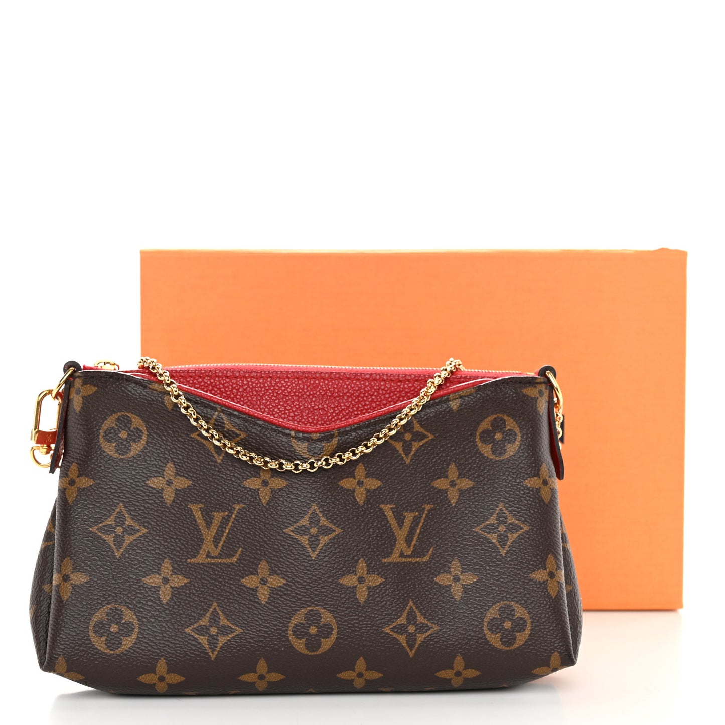 Monogram Pallas Clutch Cherry