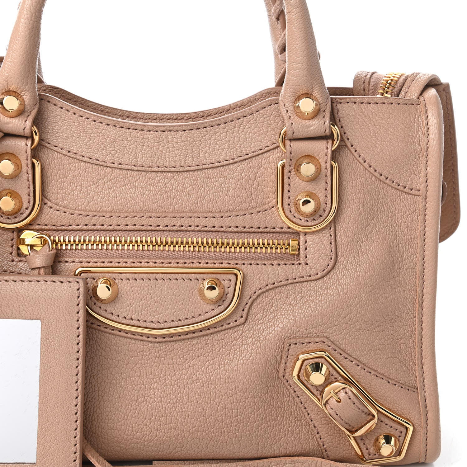 Balenciaga Chevre Gold Metallic Edge Hardware Mini City Rose Des Sables 10 of 10