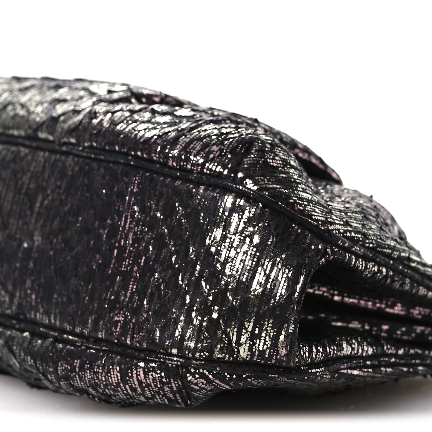 Snakeskin Crystal Evening Clutch Black Silver