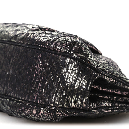 Judith Leiber Snakeskin Crystal Evening Clutch Black Silver 10 of 10