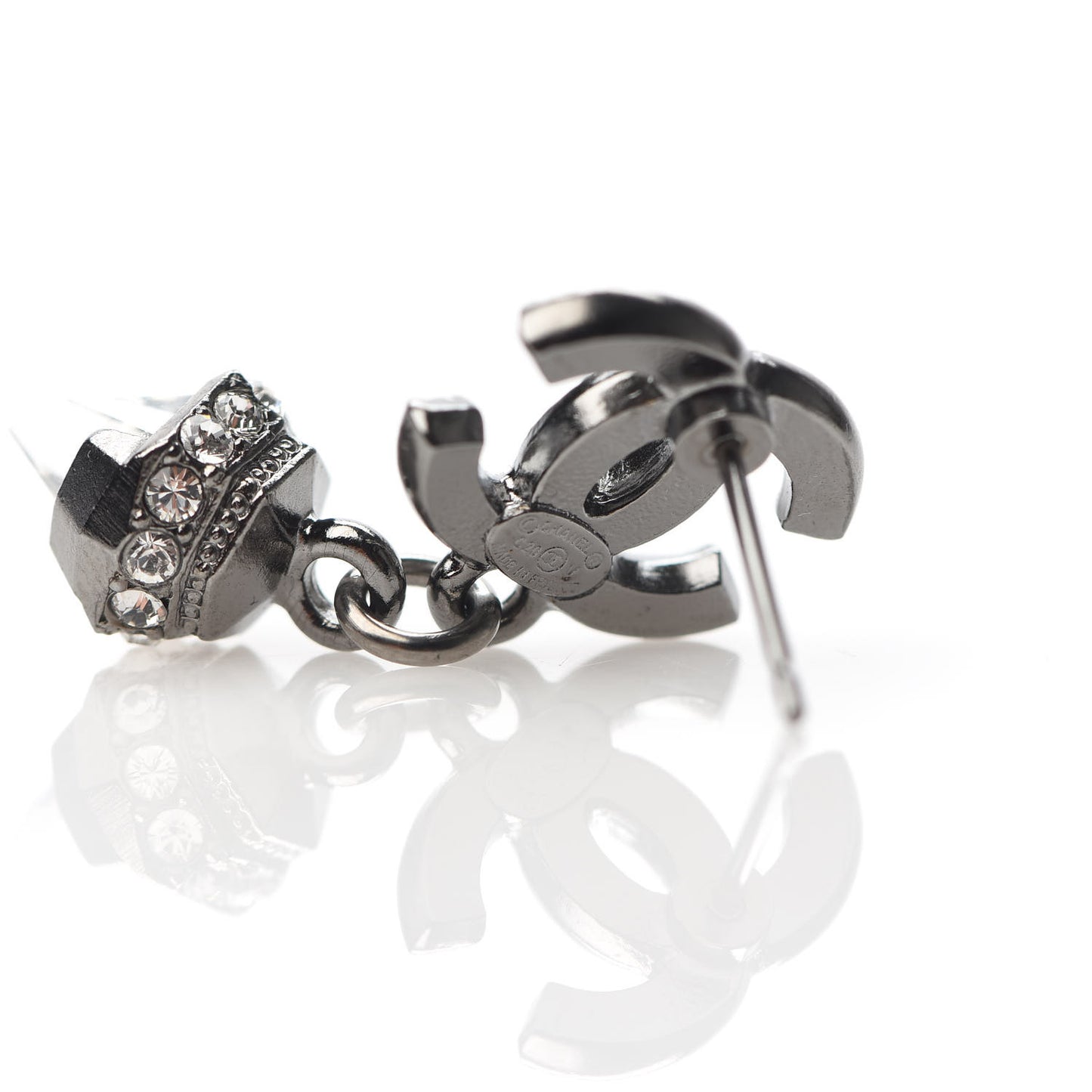 Ruthenium CC Crystal Drop Earrings