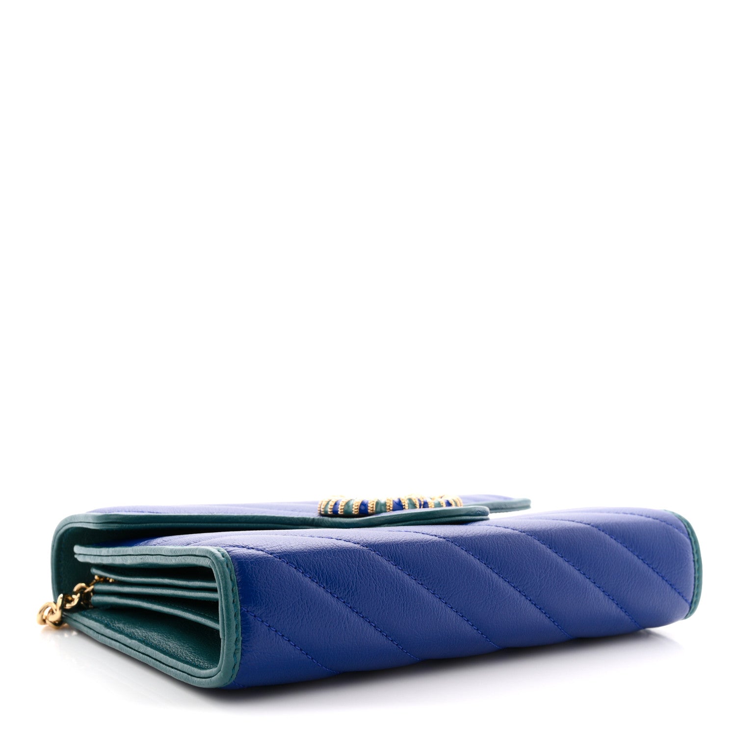 Gucci Azalea Calfskin Enamel Matelasse Diagonal Torchon GG Marmont