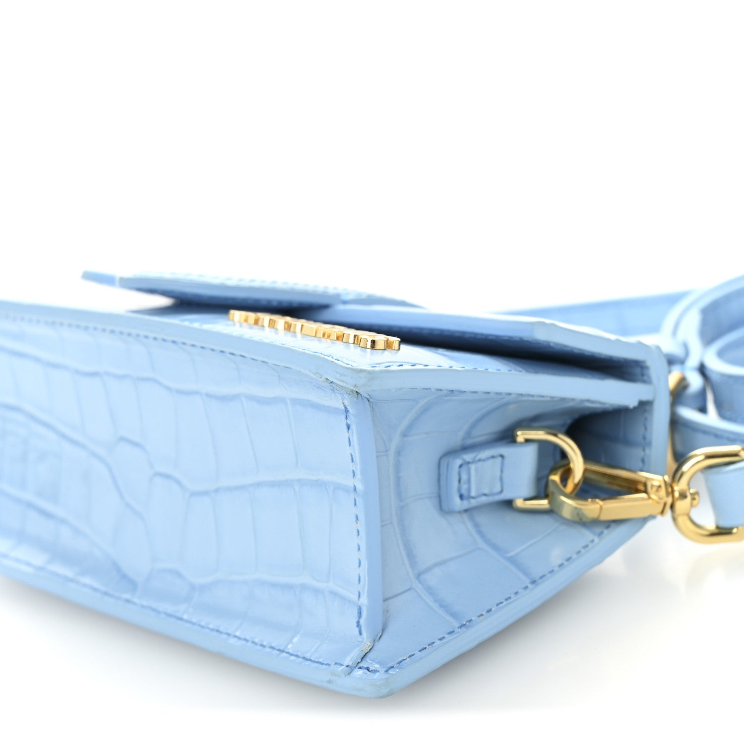 Jacquemus Calfskin Crocodile Embossed Le Bambino Blue 9 of 10