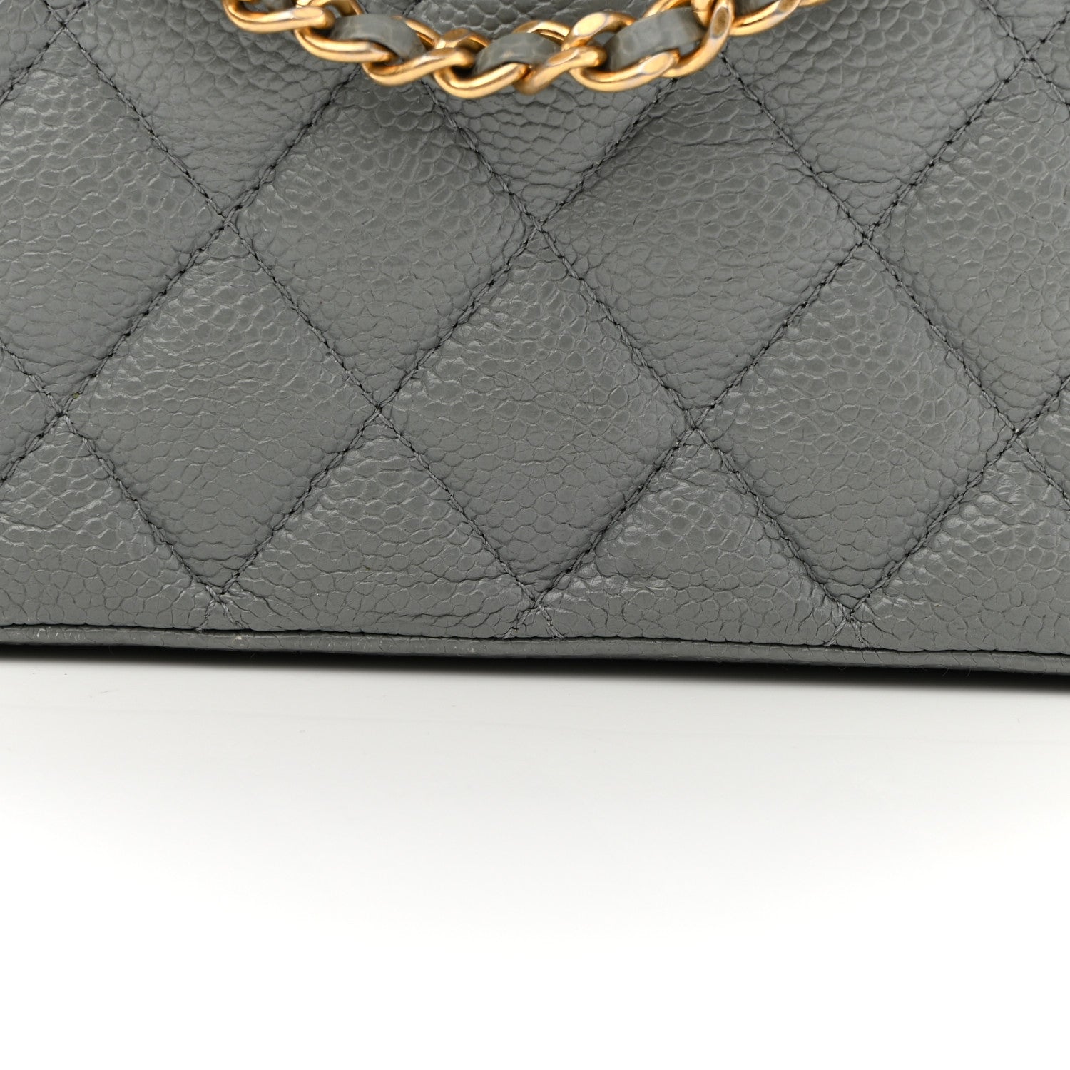 Chanel Caviar Quilted Small Boy Clutch With Chain Grey 14 of 18