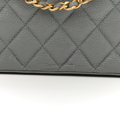 Chanel Caviar Quilted Small Boy Clutch With Chain Grey 14 of 18