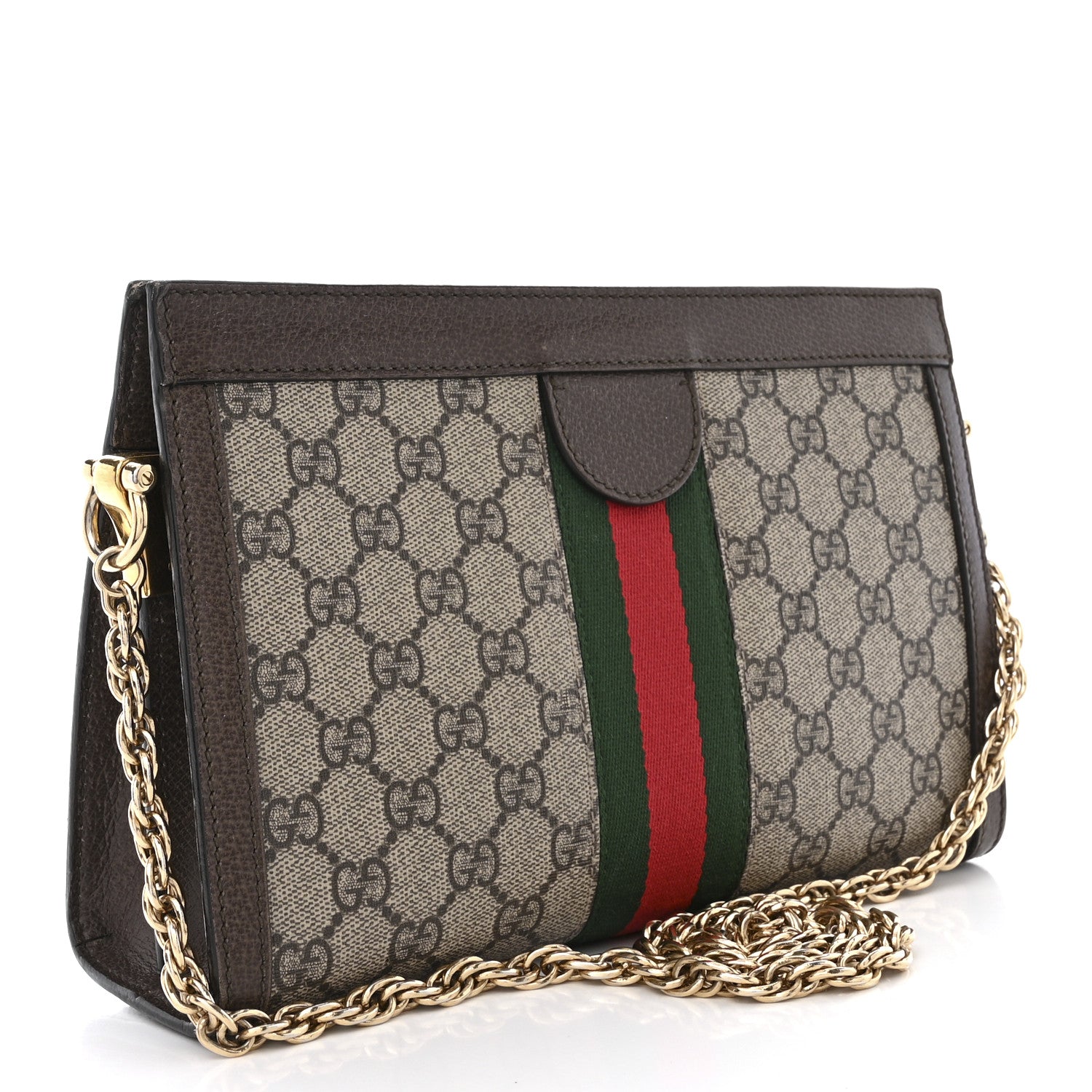 Gucci GG Supreme Monogram Web Small Ophidia Chain Shoulder Bag Brown 3 of 15