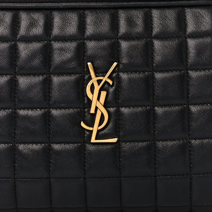 Saint Laurent Lambskin Carre Quilted Cassandre Mini Camera Bag Black 8 of 11
