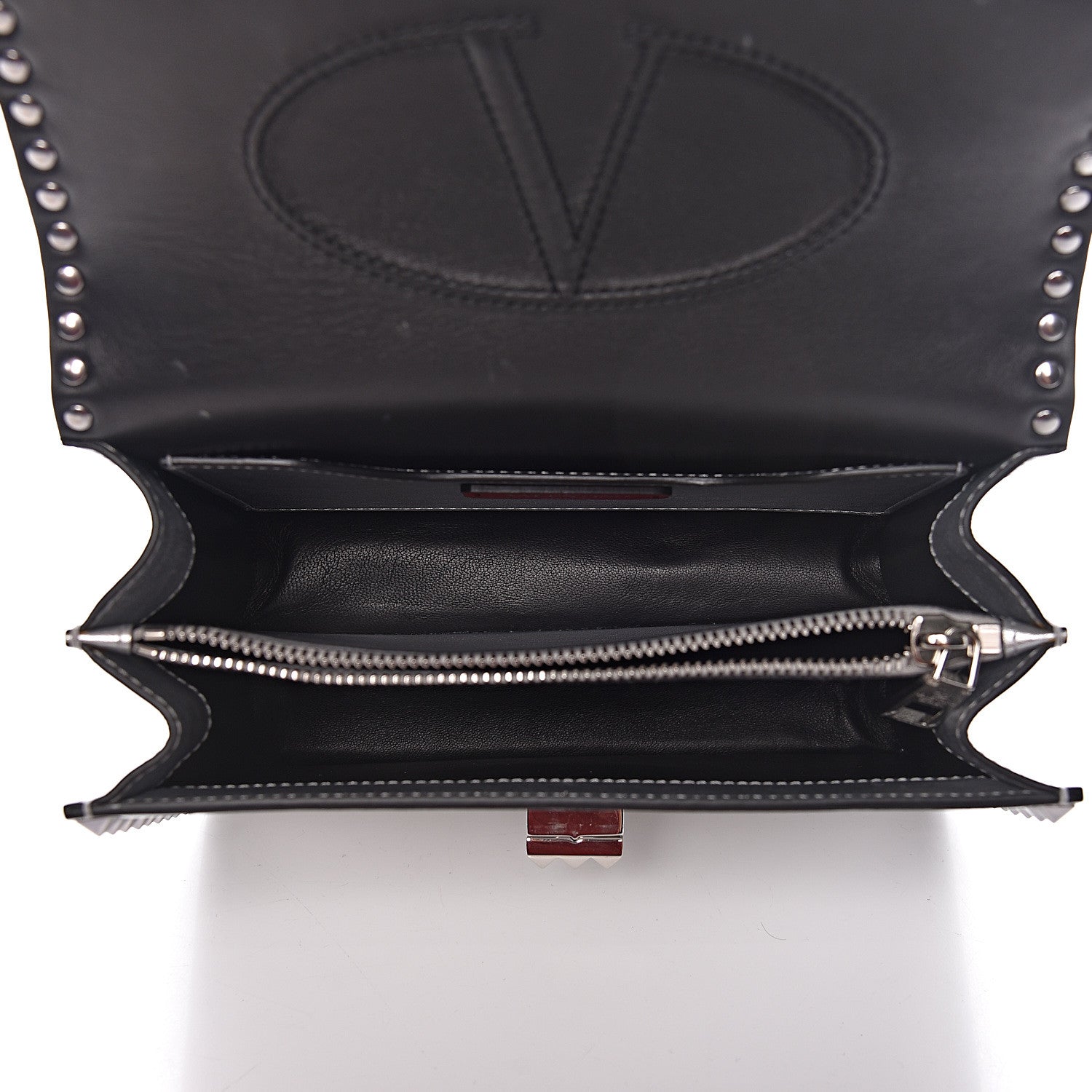 Valentino Garavani Metallic Calfskin Small Rockstud No Limit Shoulder Bag Silver 5 of 13