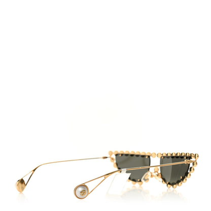 Gucci Metal Pearl Cat Eye Sunglasses GG0364S Gold 4 of 7