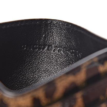 Saint Laurent Patent Glitter Leopard Monogram Credit Card Case Black Multi 7 of 7