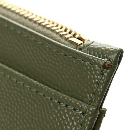 Saint Laurent Grain De Poudre Chevron Monogram Large Bill Pouch Light Sage 8 of 9