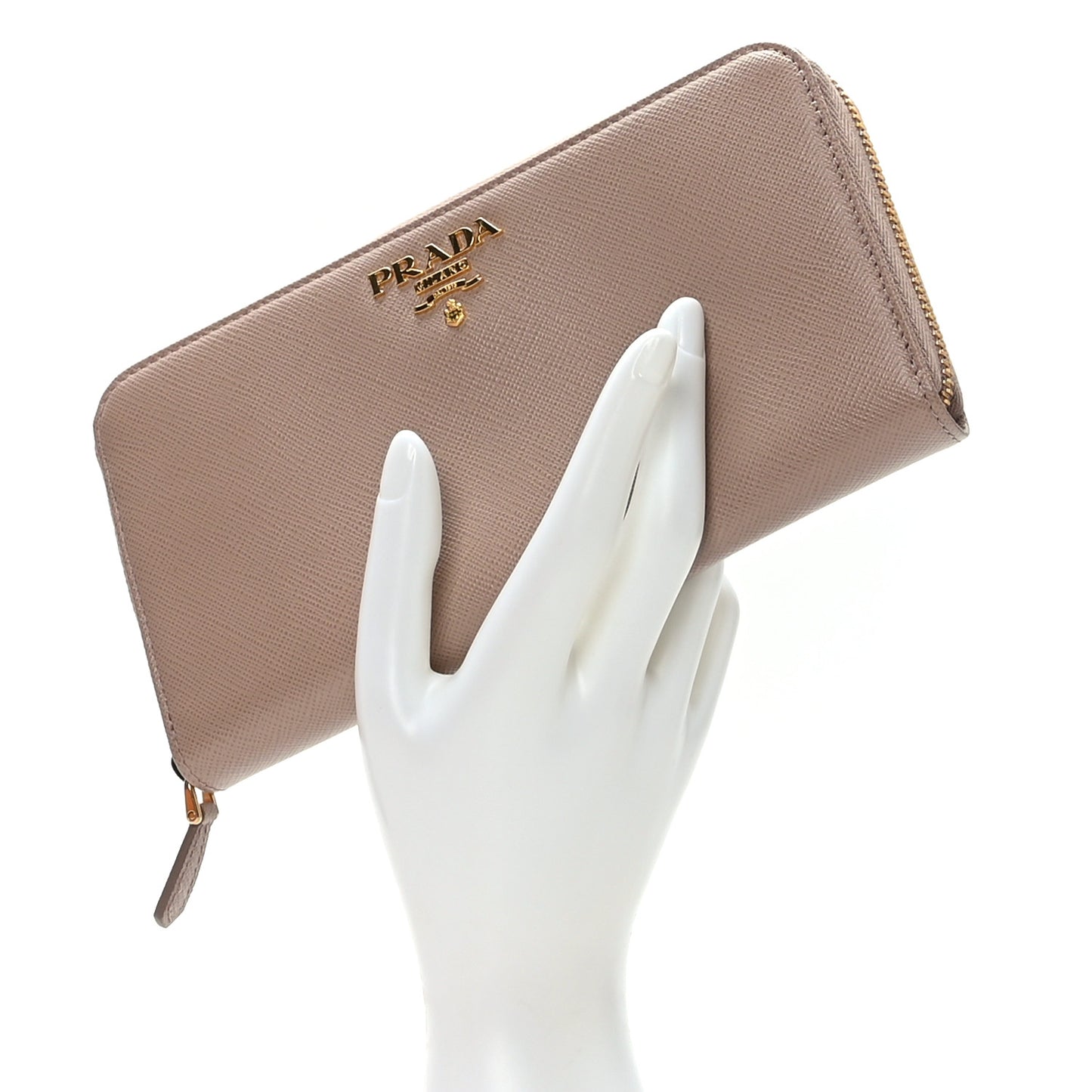 Saffiano Metal Zip Around Wallet Cipria