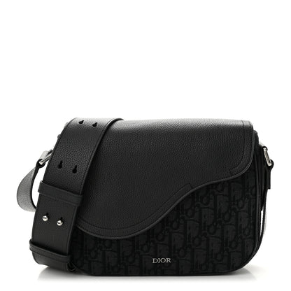 Christian Dior Grained Calfskin Oblique Mini Saddle Messenger Black 1 of 11