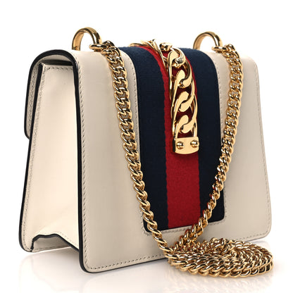 Gucci Calfskin Mini Sylvie Chain Shoulder Bag White 3 of 13