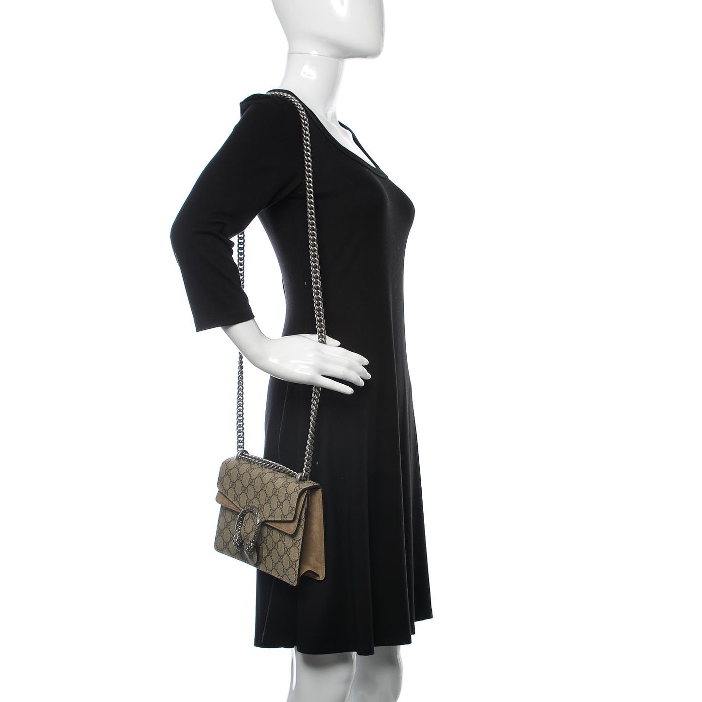 GG Supreme Monogram Mini Dionysus Shoulder Bag Taupe