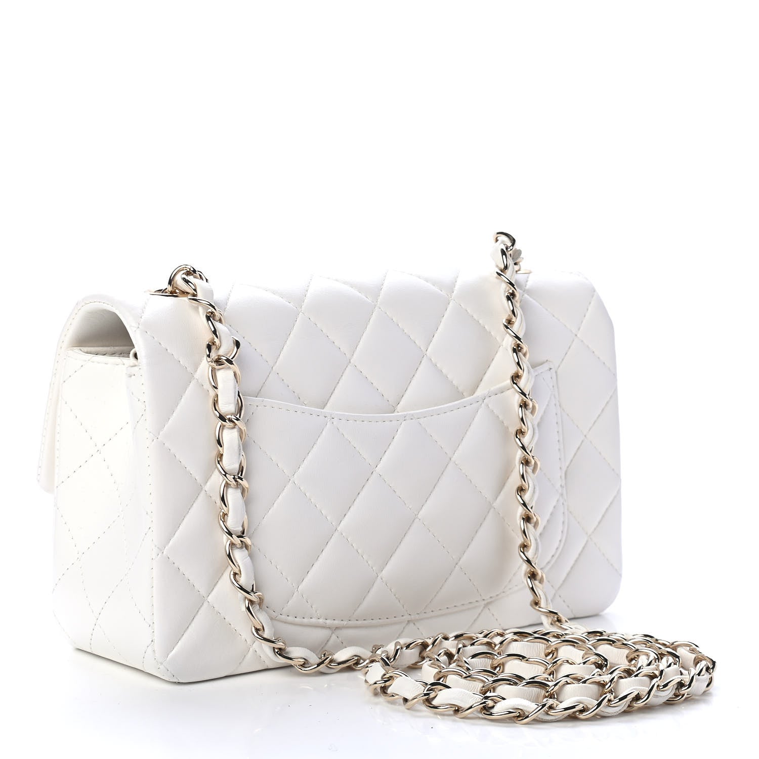 Chanel Lambskin Quilted Mini Rectangular Flap White 2 of 4